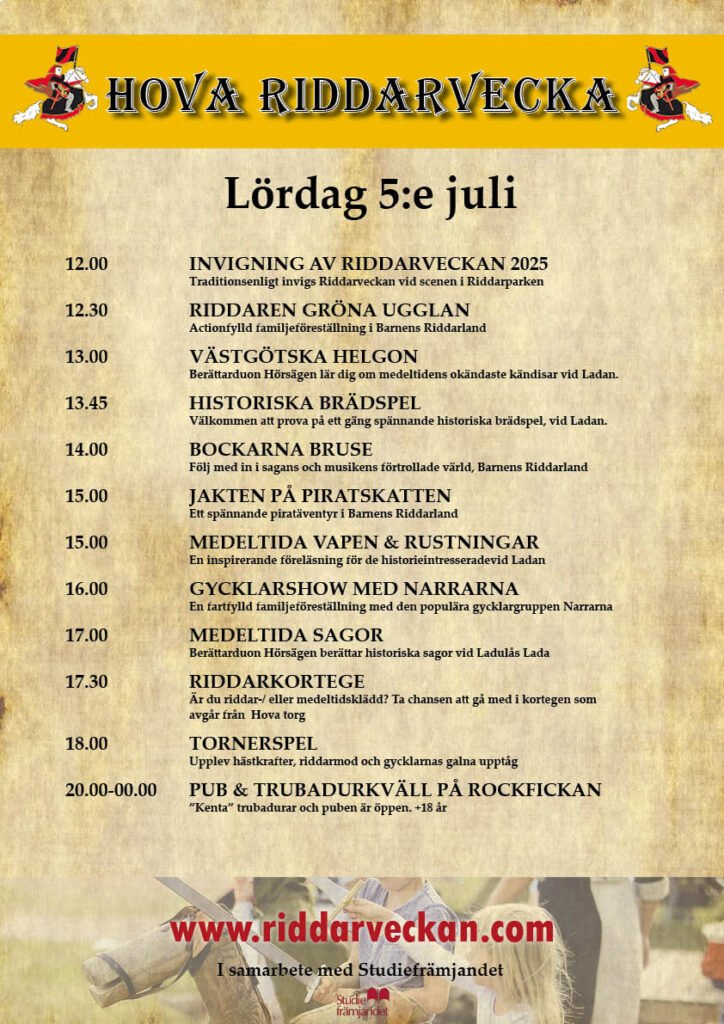 hova riddarvecka 2025 lor 5 juli